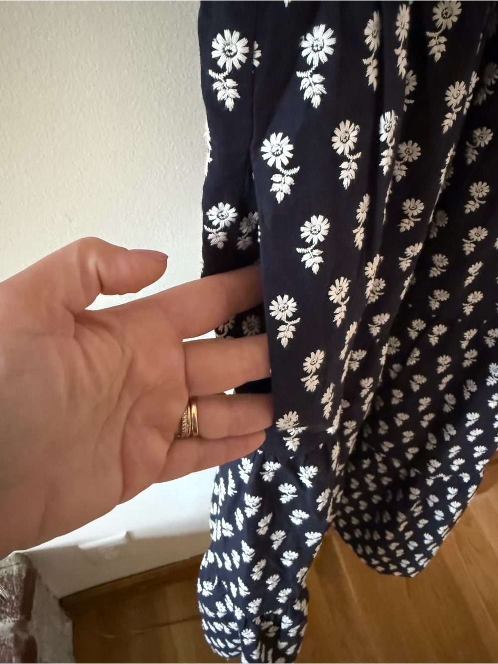 J. Crew Navy Blue Embroidered Tiered Floral Midi Dress - Picture 6 of 13